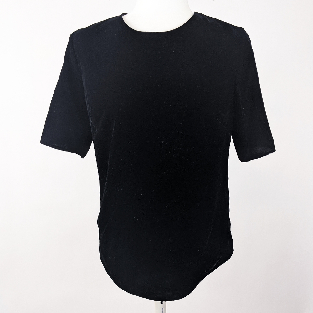 Ralph Lauren Velvet Short Sleeve Blouse Womens 2 NEW - Picture 2 of 8